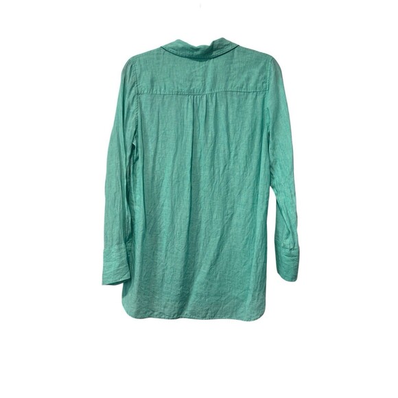 Lily Pulitzer Deanna Linen Popover Resort Collared Green Button Up Size 4 - Picture 3 of 7